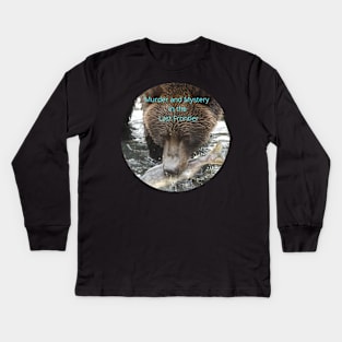 Kodiak Bear with Salmon Kids Long Sleeve T-Shirt